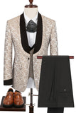 Black Shawl Lapel One Button 3-Piece Men Suits
