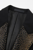 Black Peak Lapel Beaded 3-Piece Men Suits