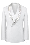 White Shawl Lapel 2-piece Men Suits with Beading
