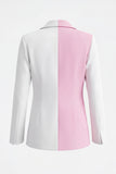 2 Piece Peak Lapel White Pink One Button Women's Suits