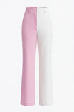 2 Piece Peak Lapel White Pink One Button Women's Suits