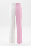 2 Piece Peak Lapel White Pink One Button Women's Suits