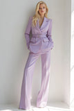 Lilac 2 Piece Notched Lapel Long Sleeves Business Suits