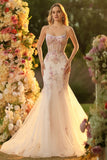 White Pink Flower Mermaid Sequins Corset Beaded Long Prom Dress with Lace Up Back