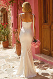 Ivory Mermaid Spaghetti Straps Wedding Dress with Bows