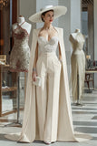 Cabernet Long Sleeves Mother Of The Bride Jumpsuits with Pockets