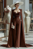 Cabernet Long Sleeves Mother Of The Bride Jumpsuits with Pockets
