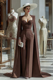 Cabernet Long Sleeves Mother Of The Bride Jumpsuits with Pockets
