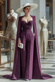 Cabernet Long Sleeves Mother Of The Bride Jumpsuits with Pockets