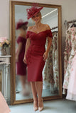 Sheath Off The Shoulder Blush Pink Mother Of The Bride Dress with Appliques