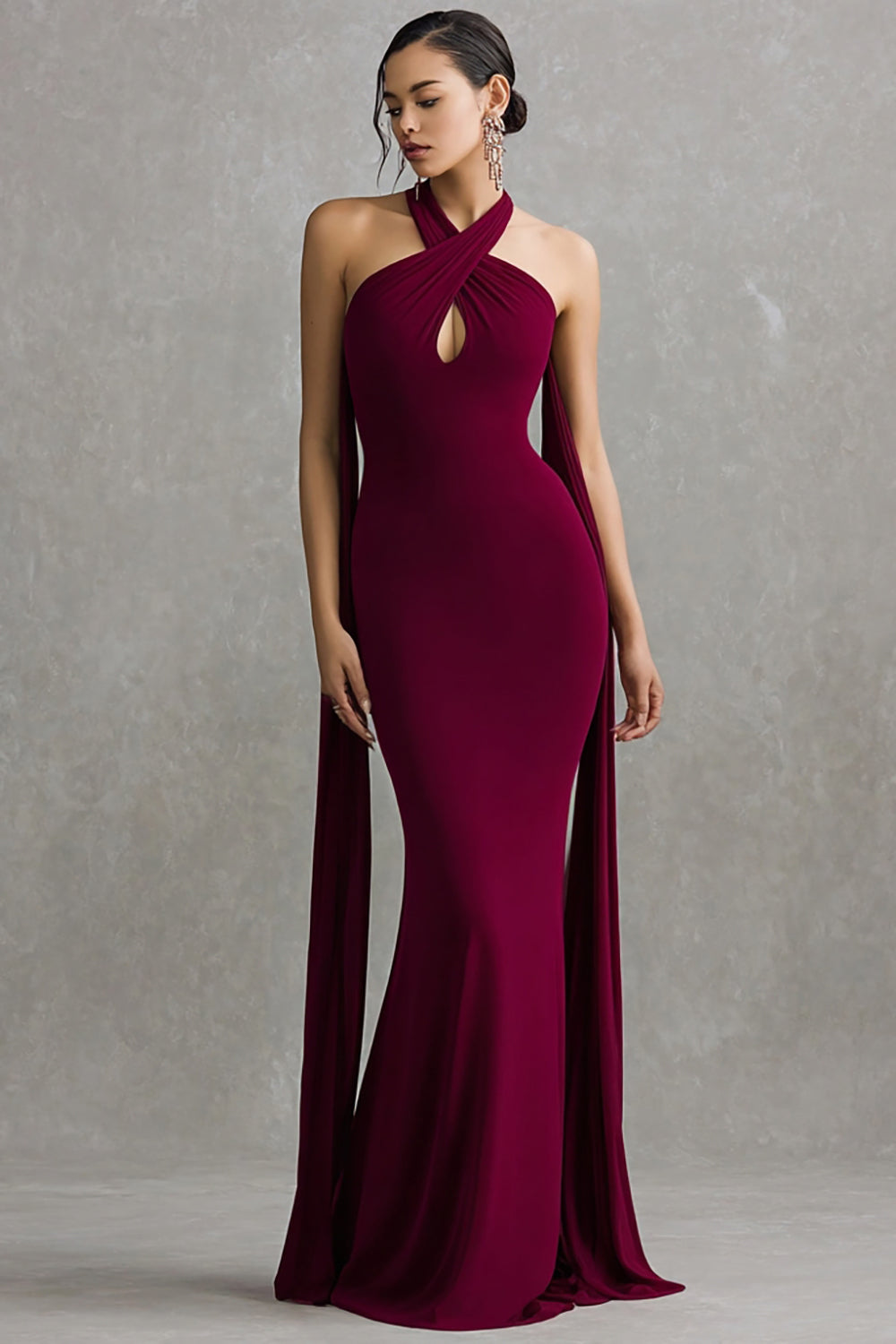ZAPAKA Women Burgundy Formal Dress Halter Spandex Mermaid Long Evening Dress ZAPAKA UK ZAPAKA Women Burgundy Formal Dress Halter Spandex Mermaid Long Evening Dress ZAPAKA UK