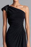 Black Chiffon Mermaid Long Formal Dress