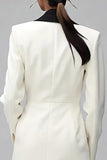 Ivory Shawl Lapel Double Breasted Women's Blazer