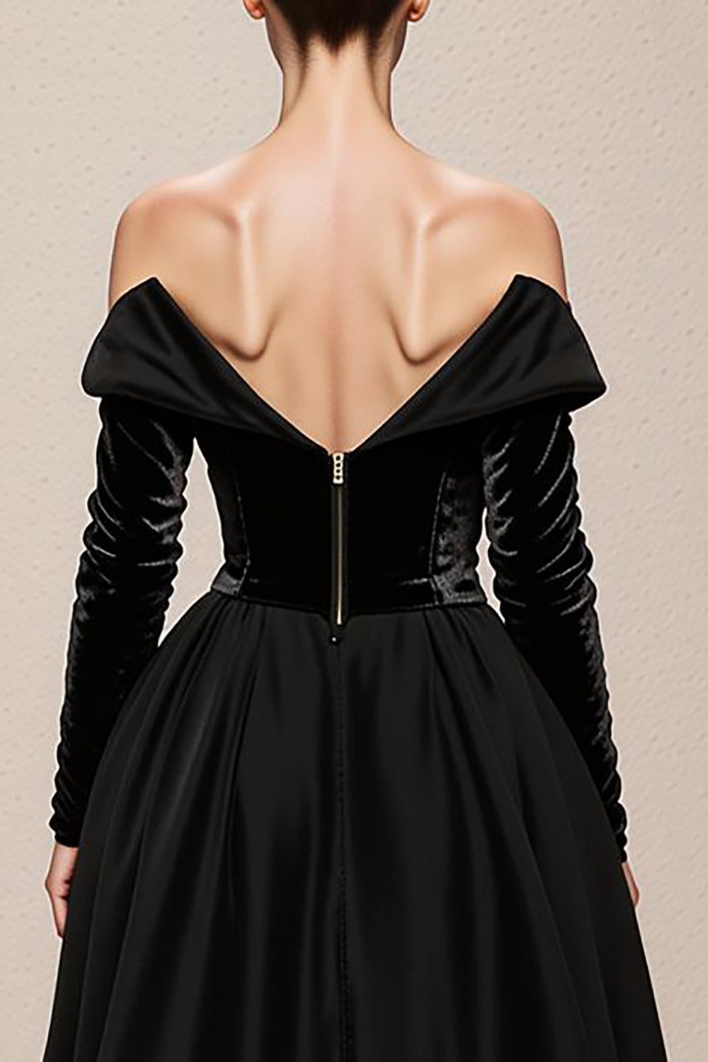 Off the Shoulder A-Line Black Velvet Long Military Ball Dresses with Slit Off the Shoulder A-Line Black Velvet Long Military Ball Dresses with Slit