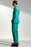 Men's Peak Lapel One Button Turquoise Prom Suits