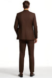 Dark Brown Notched Lapel Slim Fit Prom Suits