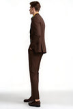 Dark Brown Notched Lapel Slim Fit Prom Suits