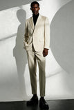 Ivory Peak Lapel Single Breasted  Men's Formal Blazer