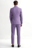 Purple Peak Lapel Slim Fit 2 Piece Men's Suits