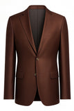 Dark Brown Notched Lapel Single Breasted Men Formal Blazer