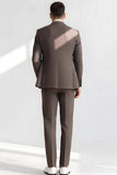 Light Coffee Peak Lapel 2 Piece Men's Suits