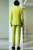 Yellow Peak Lapel Double Breasted Men Formal Blazer