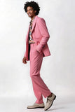 Blush Peak Lapel 2 Piece Single Breasted Men Prom Suits