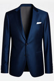 Navy Notched Lapel Single Breasted Men Formal Blazer