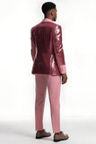 Blush 2 Piece Peak Lapel Men's Prom Suits with Sequins
