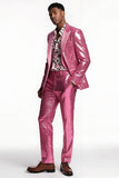 Sparkly Blush Peak Lapel 2 Piece Men's Prom Suits
