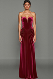 Cabernet Mermaid Strapless Long Formal Dress
