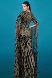 Black Golden Mermaid Long Sleeves Sequin Evening Dress