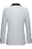 White Shawl Lapel One Button 2 Piece Men's Suits