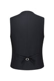 Black Peak Lapel Single Breasted 3 Piece Men's Suits