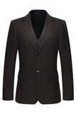 Coffee 3 Piece Single Breasted Notched Lapel Men's Business Suits