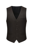 Coffee 3 Piece Single Breasted Notched Lapel Men's Business Suits