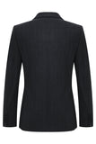 Dark Grey 2 Piece Peak Lapel Double Breasted Striped Men's Suits