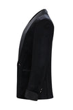 Shawl Lapel 2 Piece Black Velvet Men's Suits