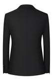 Slim Fit 3 Piece Peak Lapel Men's Black Suits