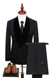 2 Piece Shawl Lapel Double Breasted White Men's Wedding Suits