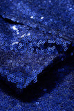 Sparkly Blue Shawl Lapel One Button Men's Prom Blazer