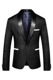 Black Shawl Lapel Stripe Men's Blazer