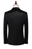 Black Peak Lapel 2 Piece Men's Suits
