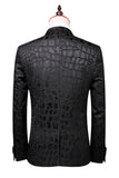 Black Texture Peak Lapel 2 Piece Prom Suits