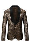 Sparkly Golden Shawl Lapel Men's Prom Blazer