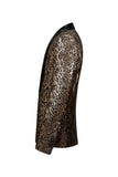 Sparkly Golden Shawl Lapel Men's Prom Blazer