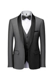 Grey Shawl Lapel Single Breasted Men's Suits