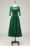 Green A Line Lace Up Back Chiffon Choir Dress with Appliques