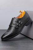 Black Leather Slip-On Men's Party Shoes