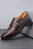 Black Leather Slip-On Men's Party Shoes